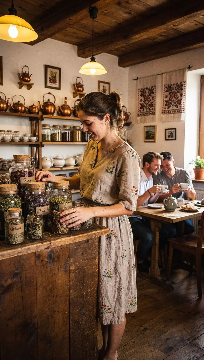 Ručna izrada čajnih mješavina s lokalnim sastojcima.