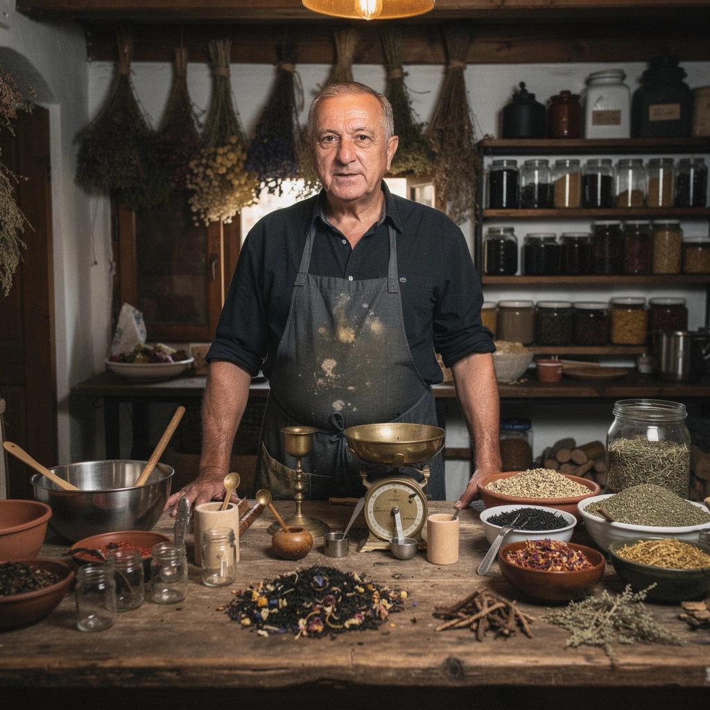 Biljni čaj s mirisom kamilice i meda uz vintage čajnik.